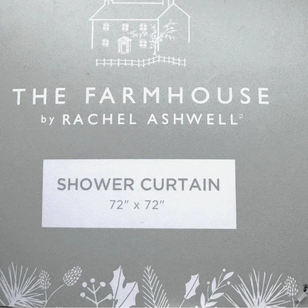 Rachel Ashwell Tufted Snowflake Shower Curtain Silver Sparkle Christmas Holiday